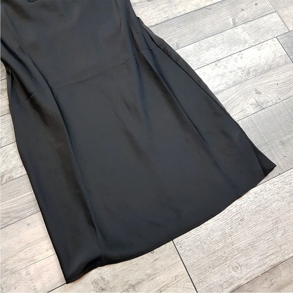 Urban Outfitters Satin Mallory Mini Dress XS UK 6 Black Slip LBD Party BNWT - Picture 3 of 11